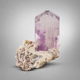 Purplish Pink Kunzite Crystal on Albite